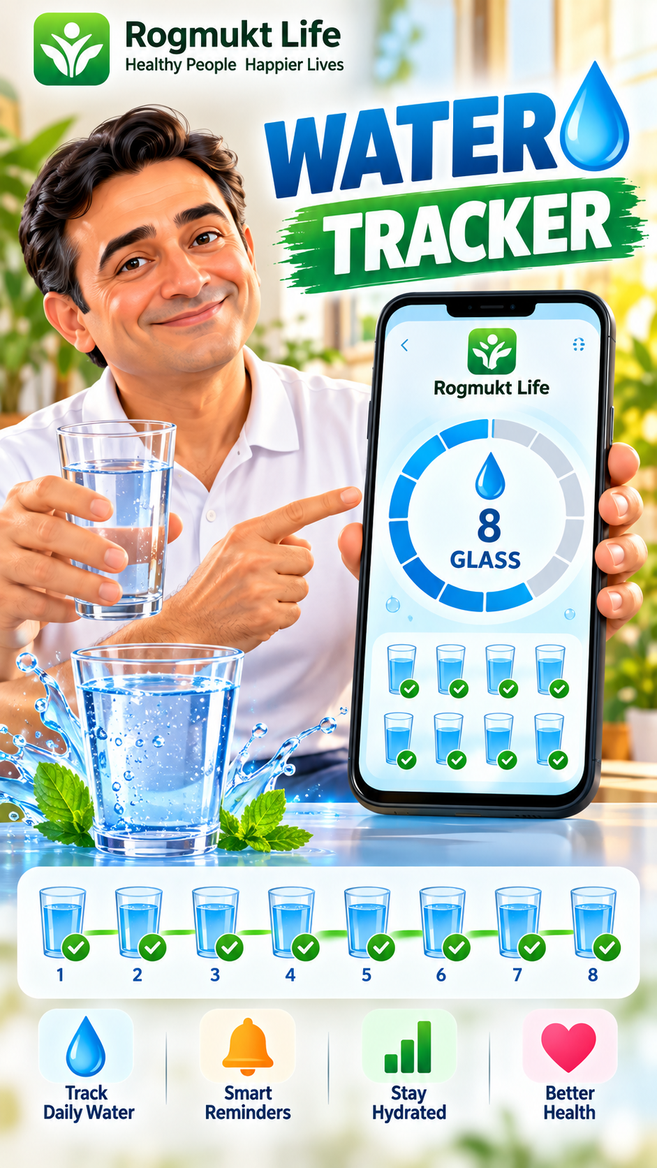 Rogmukt Life water tracker with reminders