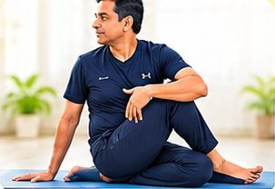 Ardha Matsyendrasana (Half Spinal Twist) – sugar kam karne ka yogasan