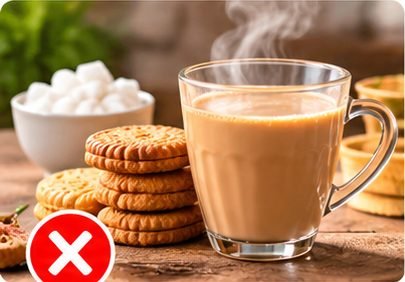 Uthte hi meethi chai + biscuit ya rusk