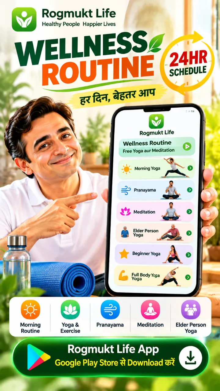 Rogmukt Life Yoga और Pranayama wellness routine